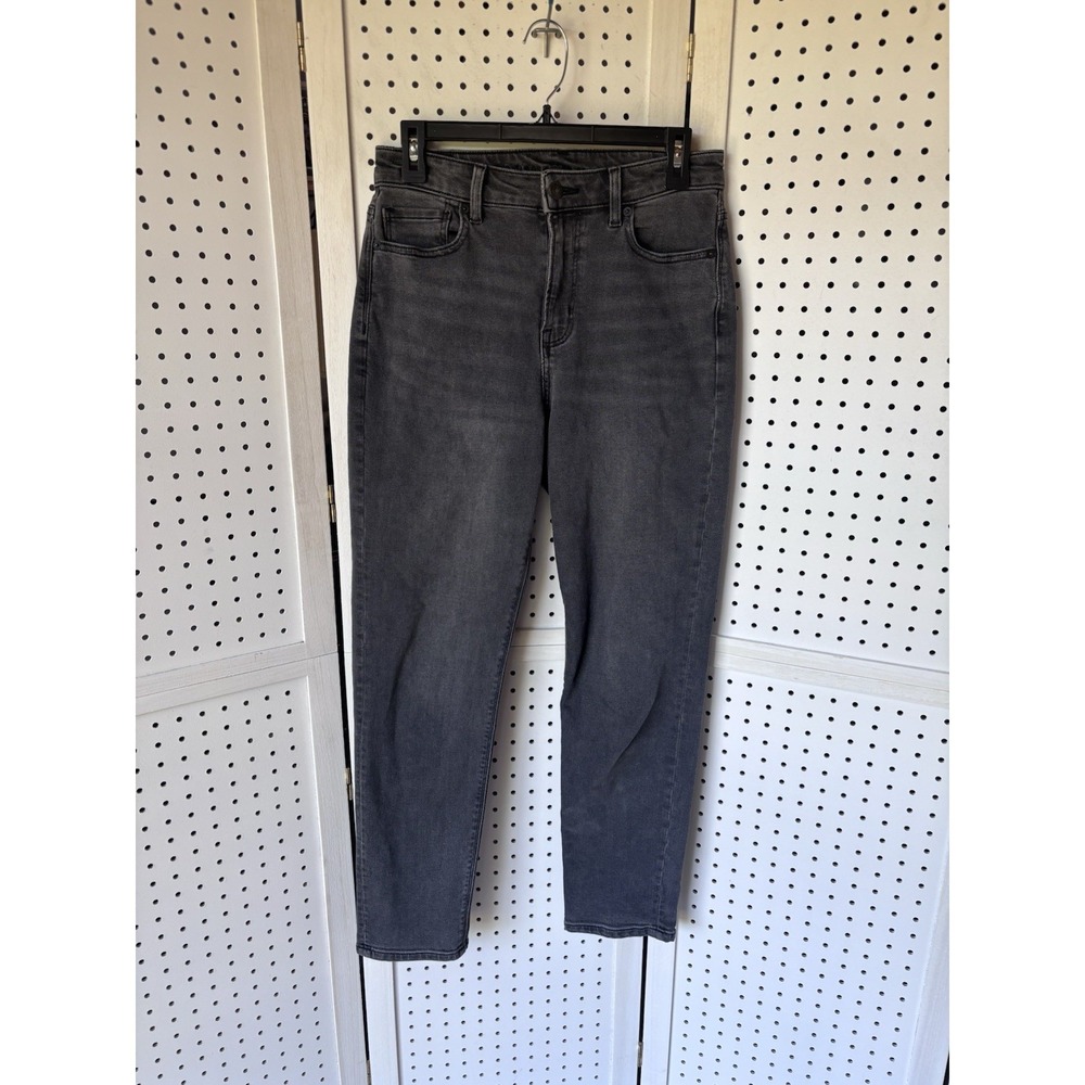 American Eagle Mom Jeans Black Tapered Stretch Women's Sz 4 Reg